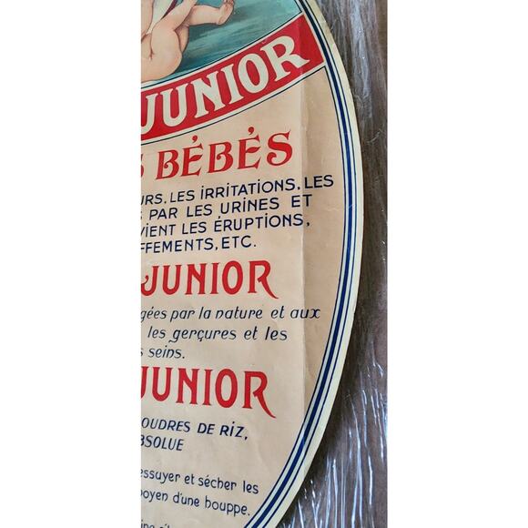 Vintage Original Poudre Junior French Baby Powder Poster Barrel Label 14x19 READ - Picture 2 of 16
